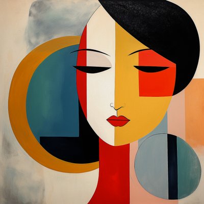 斯堪的纳维亚女人，现代简约，生动的艺术，墙壁艺术印刷品 作者 F. Abderrahim