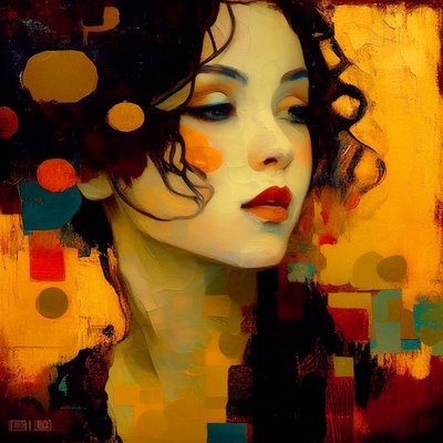 抽象的女性肖像，美丽迷人的女人美，打印艺术 作者 法赫塔利·阿卜杜勒拉希姆