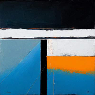 抽象纹理厚画笔描边层，墙壁艺术印刷品 作者 F. Abderrahim