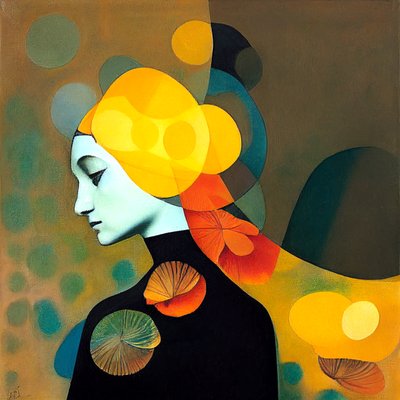 抽象体贴的女人，灵感来自 romina ressia，墙面艺术印刷品 作者 法赫塔利·阿卜杜勒拉希姆