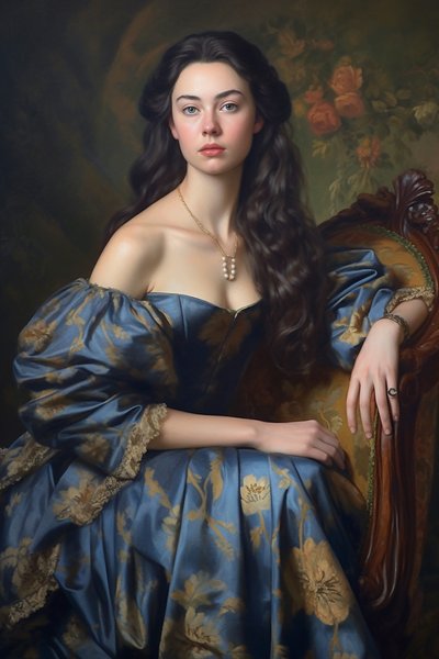 美丽的女士，复古肖像画 | 帆布打印 作者 法赫塔利·阿卜杜勒拉希姆
