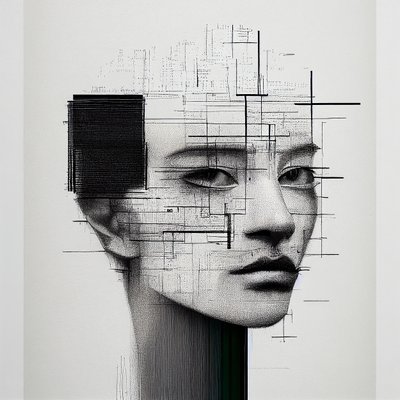 极简主义人脸绘画，按需艺术印刷 作者 法赫塔利·阿卜杜勒拉希姆