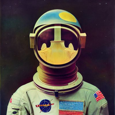太空中的抽象宇航员绘画，在线印刷艺术 作者 F. Abderrahim