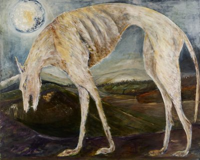 哥特猎犬》，2017 年（布面油画） 作者 乔卡斯塔·莎士比亚