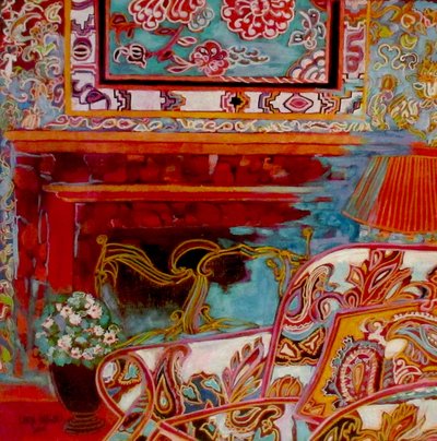 壁炉，2016（油彩、丙烯酸一切） 作者 琳达·亚瑟（Linda Arthur）
