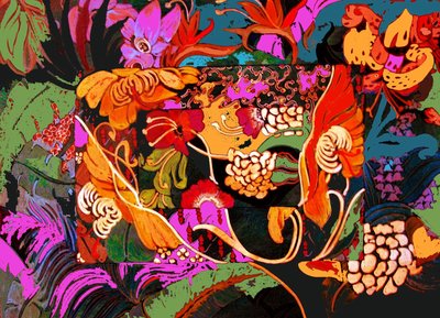 花卉拼贴画，2016 年（混合媒介） 作者 琳达·亚瑟（Linda Arthur）