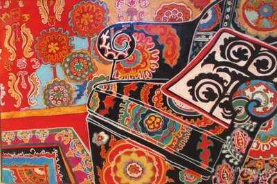 苏扎尼装饰》，2016（混合、丙烯、墨水、油彩） 作者 琳达·亚瑟（Linda Arthur）
