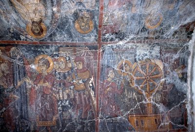 宗教主题壁画，由Ioannis Pagomenos创作，希腊克里特岛Anidri的拜占庭式圣乔治教堂的壁画（图片）。 作者 或 Magno Cesare Magni