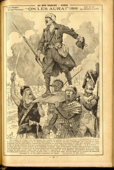Agenda Buvard du Bon Marche 1917--约伯（Jacques Marie (Jacques-Marie) Gaston Onfray and Breville）（1858-1931）的插图。我们将拥有他们!1916年--14-18年的战争，医疗，医药，健康，制服，主要战役，盔甲-士兵，高卢人--历史M 作者 Onfray de Breville Jacques Job的化名