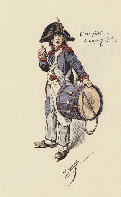 鼓手男孩（彩色平版印刷 作者 Onfray de Breville Jacques Job的化名