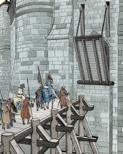 百年战争：瓦卢瓦的菲利普六世请求在布罗耶城堡避难（1346 年） 作者 Onfray de Breville Jacques Job的化名