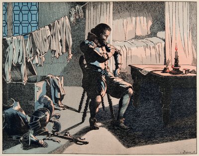 来自“Le bon roy Henri”一书的插图，由 Jacques Marie Gaston Onfray de Breville dit JOB (1858-1931) 插图：1589 年，亨利成为法国国王，但没有钱 - 私人收藏 作者 Onfray de Breville Jacques Job的化名