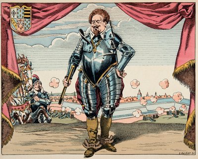 插图取自“Le bon roy Henri”一书，由 Jacques Marie Gaston Onfray de Breville dit JOB (1858-1931) 插图：Charles de Lorraine (1554-1611) 肖像，马耶讷公爵，联盟军事领袖，敌人 亨利四世 - 私人收藏 作者 Onfray de Breville Jacques Job的化名