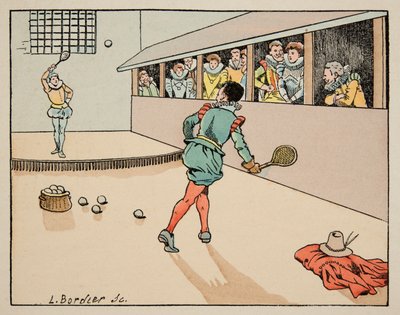 插图取自“Le bon roy Henri”一书，由 Jacques Marie Gaston Onfray de Breville dit JOB (1858-1931) 插图：16 世纪的教育：棕榈游戏 - 私人收藏 作者 Onfray de Breville Jacques Job的化名