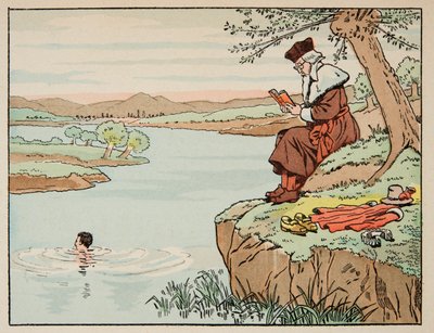 插图取自《Le bon roy Henri》一书，由Jacques Marie Gaston Onfray de Breville dit JOB（1858-1931）绘制。16世纪的教育：游泳 - 私人收藏 作者 Onfray de Breville Jacques Job的化名