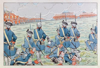Jacques Marie Gaston Onfray de Breville dit JOB (1858 - 1931)； 《法兰西重剑》一书中的插图：1745 年 5 月 11 日的丰特努瓦战役； 科尔，部分 作者 Onfray de Breville Jacques Job的化名