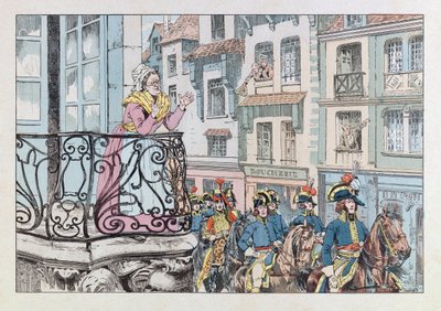 Jacques Marie Gaston Onfray de Breville dit JOB (1858 - 1931); 插图来自《Les epees de France》一书。路易斯-拉扎尔-霍赫将军（1768-1797年）在他的部队的领导下进行隘口；科尔，部分 作者 Onfray de Breville Jacques Job的化名