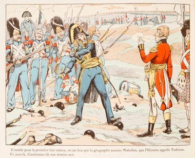 Jacques Marie Gaston Onfroy de Breville dit JOB (1858-1931) - 反对英国人的滑铁卢康布罗讷要求他在 1815 年离开，私人收藏 作者 Onfray de Breville Jacques Job的化名