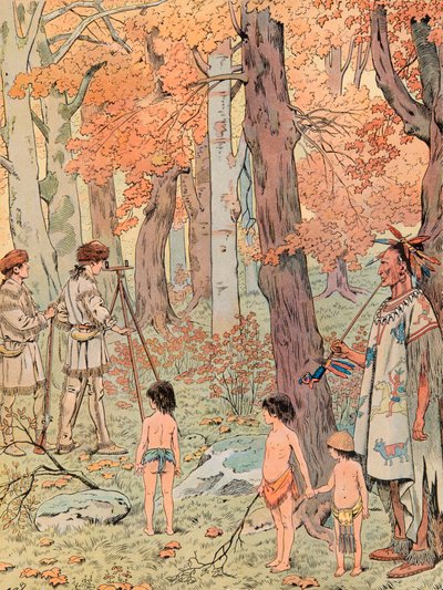 Jacques Marie Gaston Onfroy de Breville dit JOB (1858-1931) - 16 岁时，乔治华盛顿成为一名测量员并绘制蓝岭山脉以西的土地地图，私人收藏 作者 Onfray de Breville Jacques Job的化名