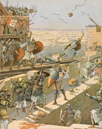 Jacques Marie Gaston Onfroy de Breville dit JOB (1858-1931) - 比利时历史：Englebert 和 Lietaud de Tournai，Tournaisian croises，于 1099 年冲进耶路撒冷，私人收藏 作者 Onfray de Breville Jacques Job的化名