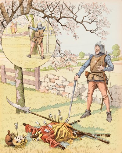 Jacques Marie Gaston Onfroy de Breville dit JOB (1858-1931) - Le Franc Archer de Bagnolet（15 世纪的漫画作品，描绘了一名范法隆士兵），私人收藏 作者 Onfray de Breville Jacques Job的化名