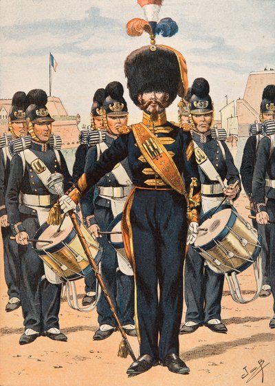 Jacques Marie Gaston Onfroy de Breville dit JOB (1858-1931) - 法国军队在任何时候的装备。舰队船员的鼓手（1837），私人收藏 作者 Onfray de Breville Jacques Job的化名
