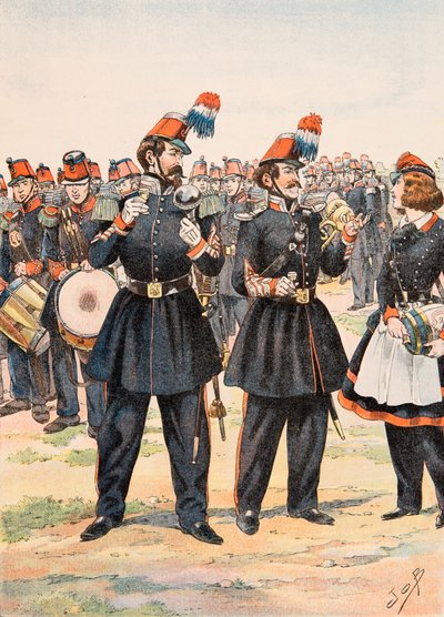 Jacques Marie Gaston Onfroy de Breville dit JOB (1858-1931) - 法国军队任何时候的装备：Tambour Major，音乐指挥和 Moblie Guard 的小酒馆 作者 Onfray de Breville Jacques Job的化名