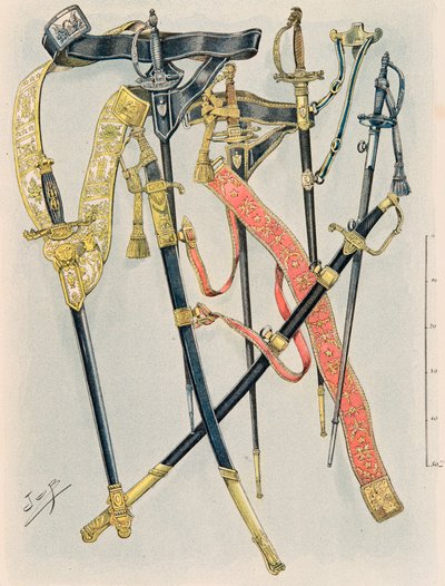 Jacques Marie Gaston Onfroy de Breville dit JOB (1858-1931) - 任何时候法国军队的装备：国家少校的武器，第十二年的规定，私人收藏 作者 Onfray de Breville Jacques Job的化名