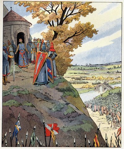 我的皇冠对国王菲利普二世的勇敢话语说菲利普-奥古斯都（1165-1223）在7月27日布文战役胜利前对领主们说的 作者 Onfray de Breville Jacques Job的化名