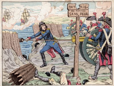 拿破仑在土伦--（土伦之围）1793年--约伯（Jacques Onfroy de Breville）的石版画，出自《大拿破仑与小儿童》1893年。 作者 Onfray de Breville Jacques Job的化名