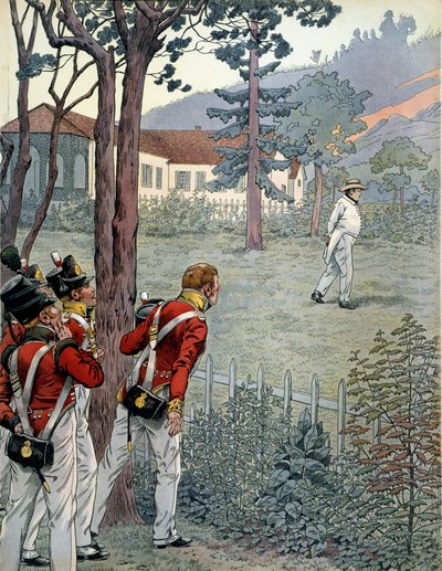 拿破仑一世（1769-1821）在被囚禁在圣海伦岛（Sainte-Helene）的英国军队的惊讶注视下 作者 Onfray de Breville Jacques Job的化名