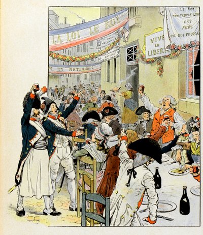 攻占巴士底狱后的革命宴会 - 乔布（Jacques Marie Gaston Onfray 和 Breville）（Jacques-Marie）（1858-1931）为“La Tour d