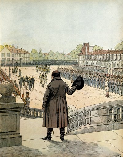 4月20日，拿破仑一世（1769-1821）在枫丹白露白马宫庭院告别 作者 Onfray de Breville Jacques Job的化名