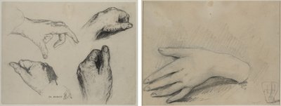 手的研究（正面）；女人手的研究（背面） 作者 AWA Platé Studio 工作室（锡兰人）