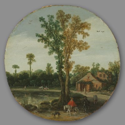 湖边的旅行者》，1625年。 作者 范德维尔德埃萨亚斯