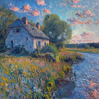 印象派風 風景画 油彩画 模写 印象派风景油画（一）|昱祥阁文化