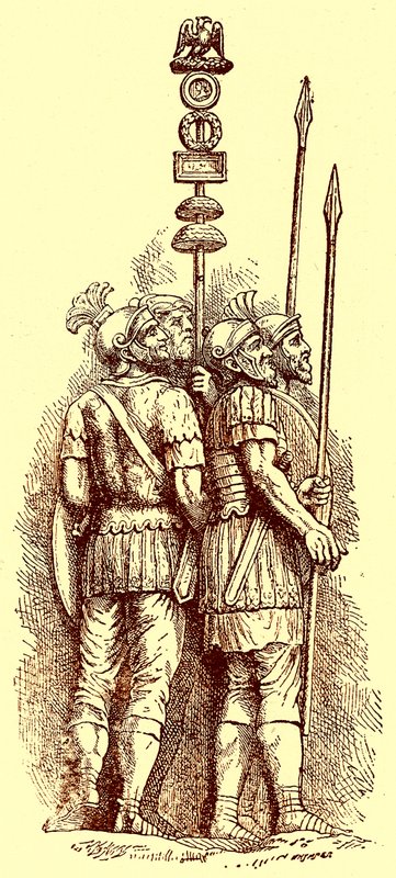 罗马士兵，H. O. Arnold-Forster 为“英格兰历史”绘制的插图，1897 年出版（数字增强图像） 作者 （之后）英语学校