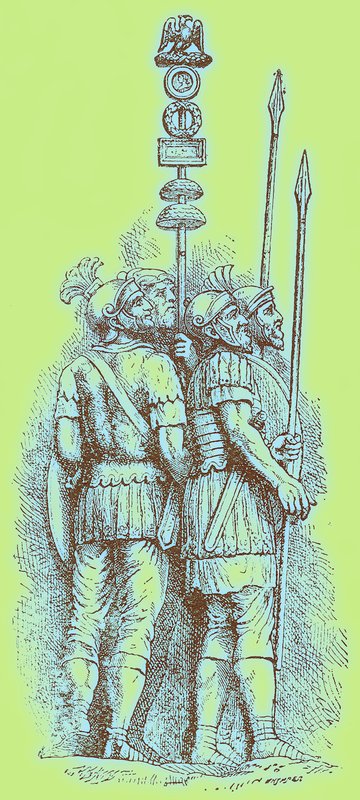 罗马士兵，H. O. Arnold-Forster 的“英格兰历史”插图，出版于 1897 年（数字增强图像） 作者 （之后）英语学校