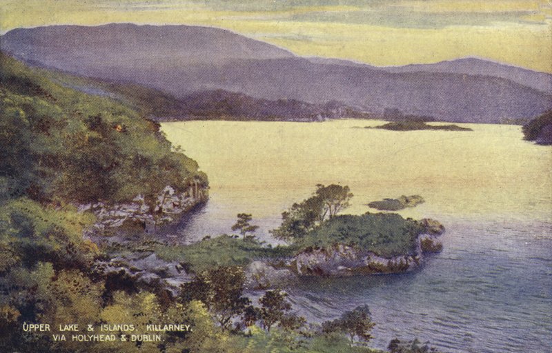 上湖和岛屿，基拉尼，途经霍利黑德和都柏林（彩色照片） 作者 （之后）英国摄影师