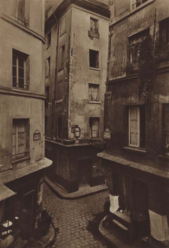 1886 年 Mondetour、Pirouette 和 Petite-Truanderie 街的十字路口（黑白照片） 作者 （之后）法国摄影师