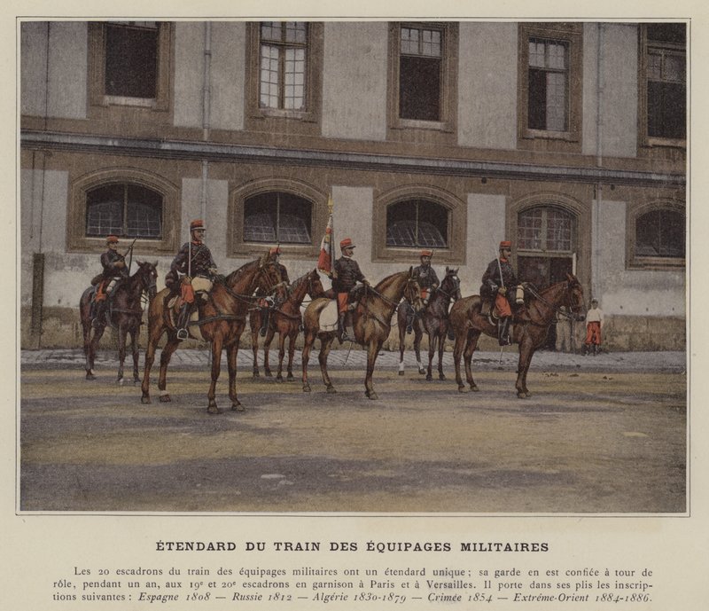 Etendard du Train des Equipages Militaires (coloured photo) 作者 （之后）法国摄影师