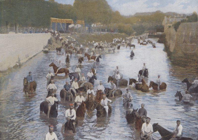 La Baignade（彩色照片 作者 （之后）法国摄影师