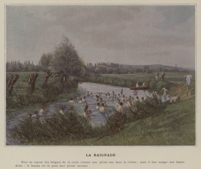 La Baignade（彩色照片 作者 （之后）法国摄影师