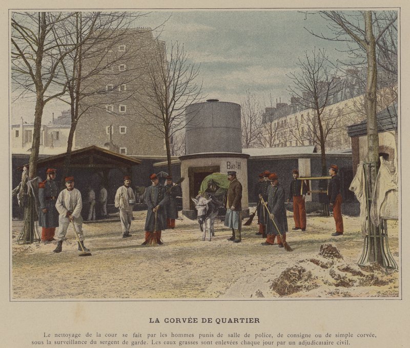 La Corvee de Quartier（彩色照片）。 作者 （之后）法国摄影师