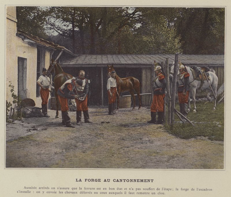 La Forge au Cantonnement（彩色照片） 作者 （之后）法国摄影师
