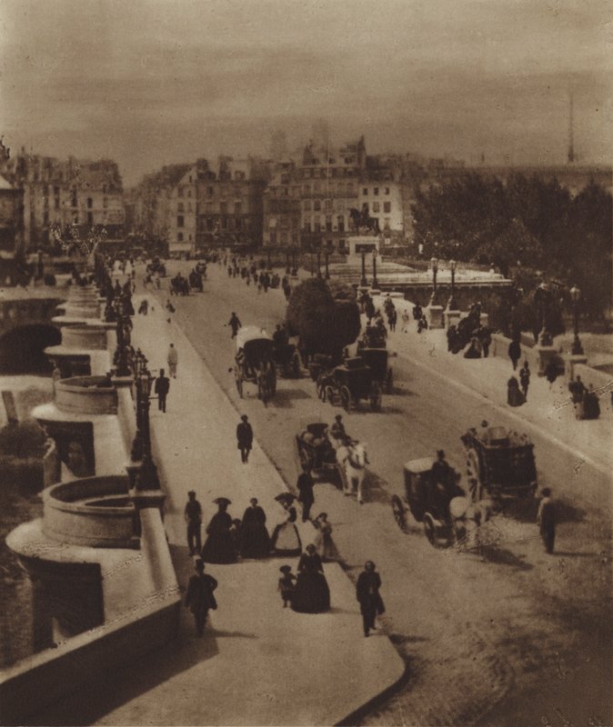 Le Pont-Neuf，向南（黑白照片） 作者 （之后）法国摄影师