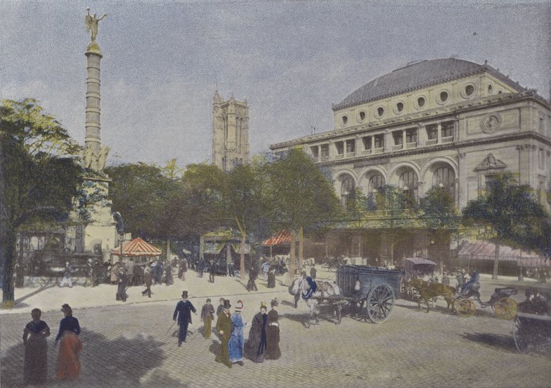 巴黎，Place du Chatelet（彩色照片） 作者 （之后）法国摄影师