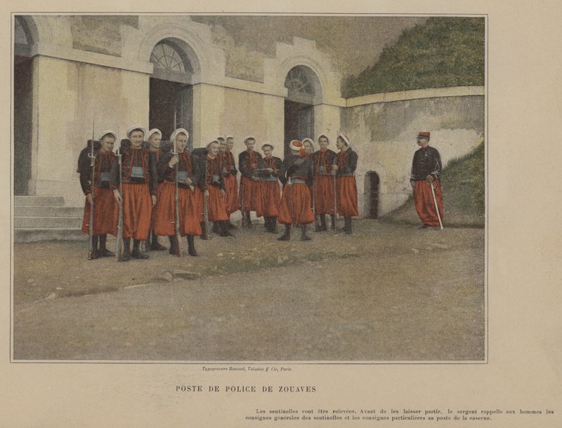 Zouaves 警察局（彩色照片） 作者 （之后）法国摄影师