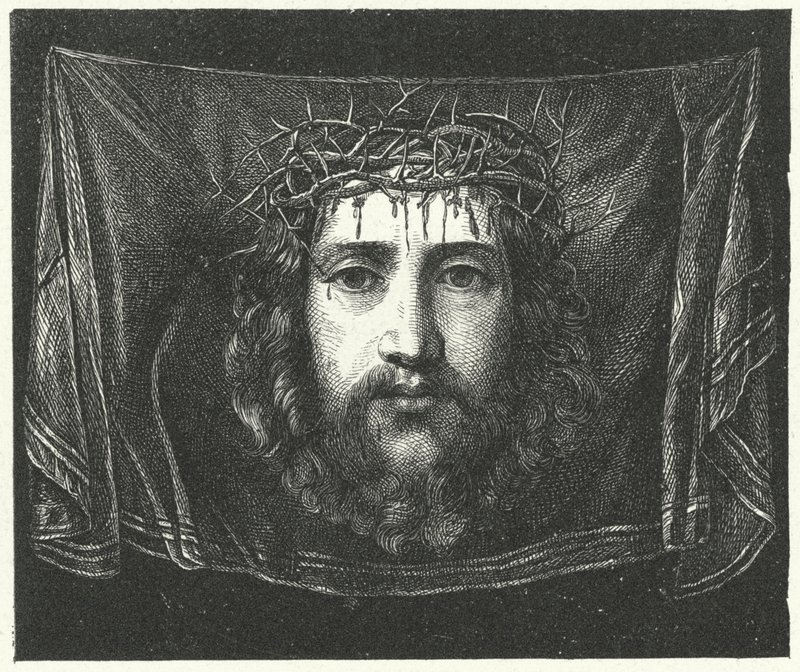 维罗尼卡的面纱与基督的肖像（雕刻）。 作者 （c.1489-1534）（之后）Correggio