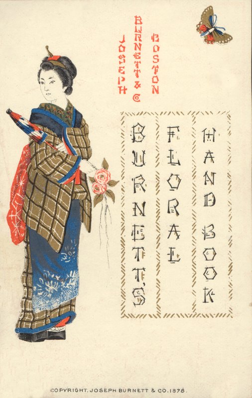 日本女人，Burnetts花卉手册，1878年 作者 美国学校